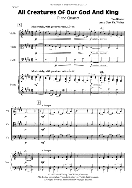 All Creatures Of Our God And King (arr. Gert Th. Walter)