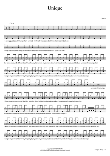 Unique (arr. COPYDRUM)