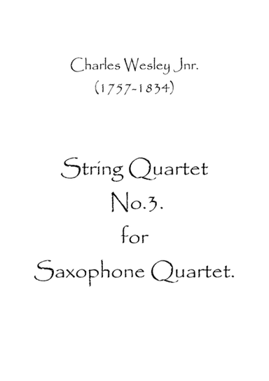 String Quartet No.3 (arr. Spence Bundy)
