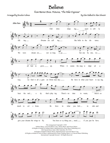 Believe (arr. Brooks Holmes)