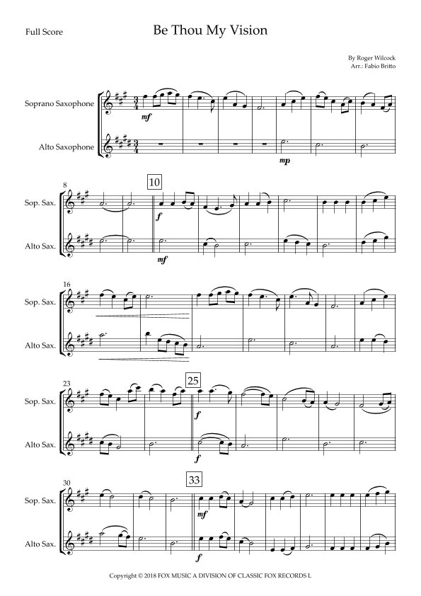 Be Thou My Vision (arr. Fabio Britto)