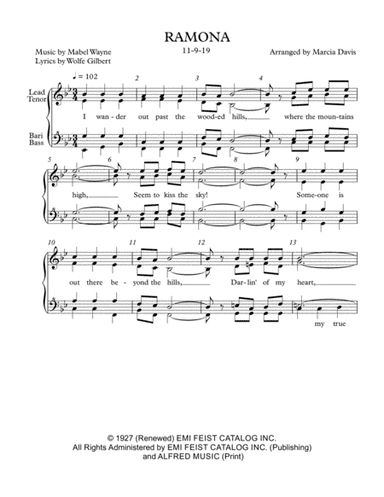 Ramona (arr. Marcia Davis)