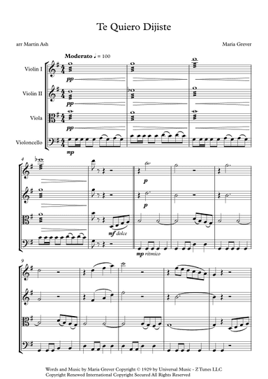 Te Quiero Dijiste (arr. Martin Ash)
