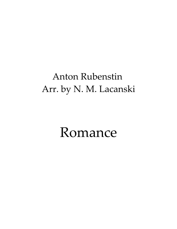 Romance (arr. Nick M Lacanski)