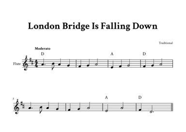 London Bridge Is Falling Down - Easy Flute (D Major) (arr. Yuri Noronha)