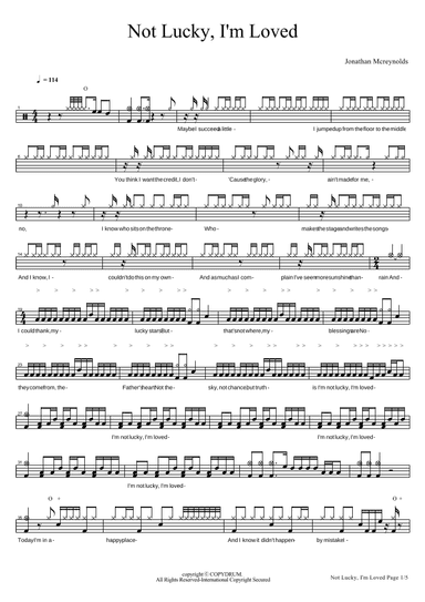 Not Lucky, I'm Loved (arr. COPYDRUM)
