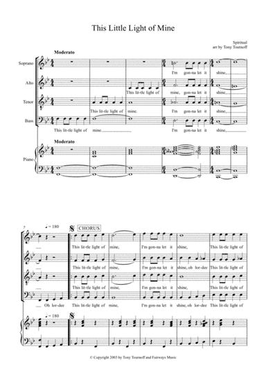 This little light of mine (SATB) (arr. Tony Tournoff)