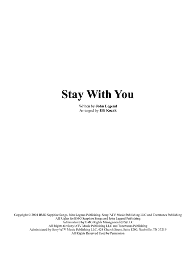 Stay With You (arr. Elli Kozak)