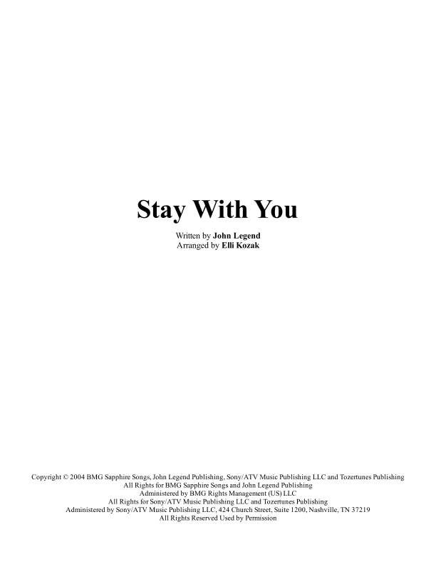 Stay With You (arr. Elli Kozak)