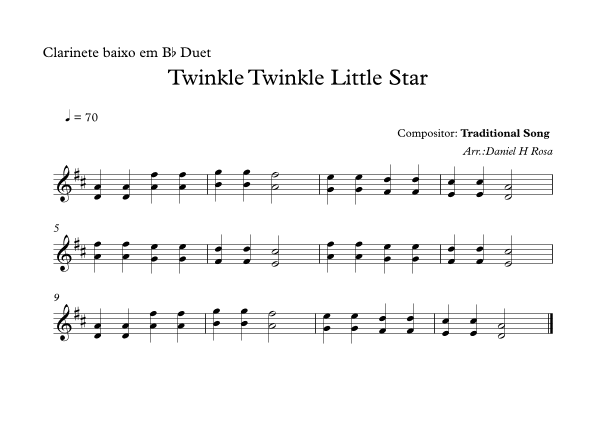 Twinkle Twinkle Little Star (arr. Daniel Rosa)