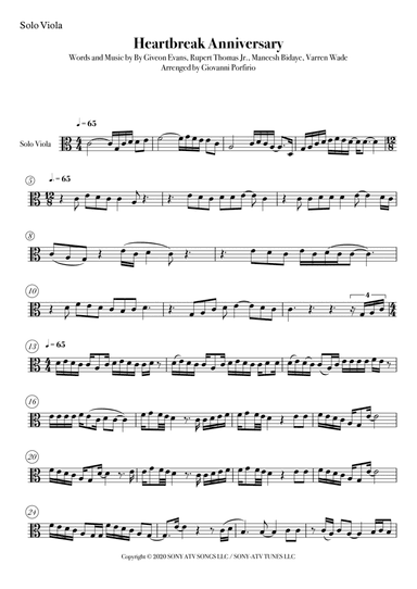 Heartbreak Anniversary (arr. Giovanni Porfirio)