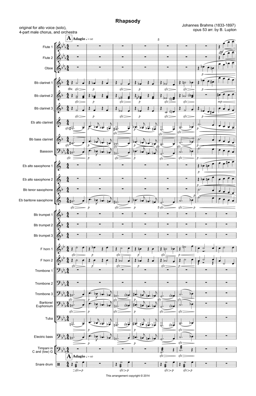 Rhapsody for Concert Band (arr. Brock Lupton)