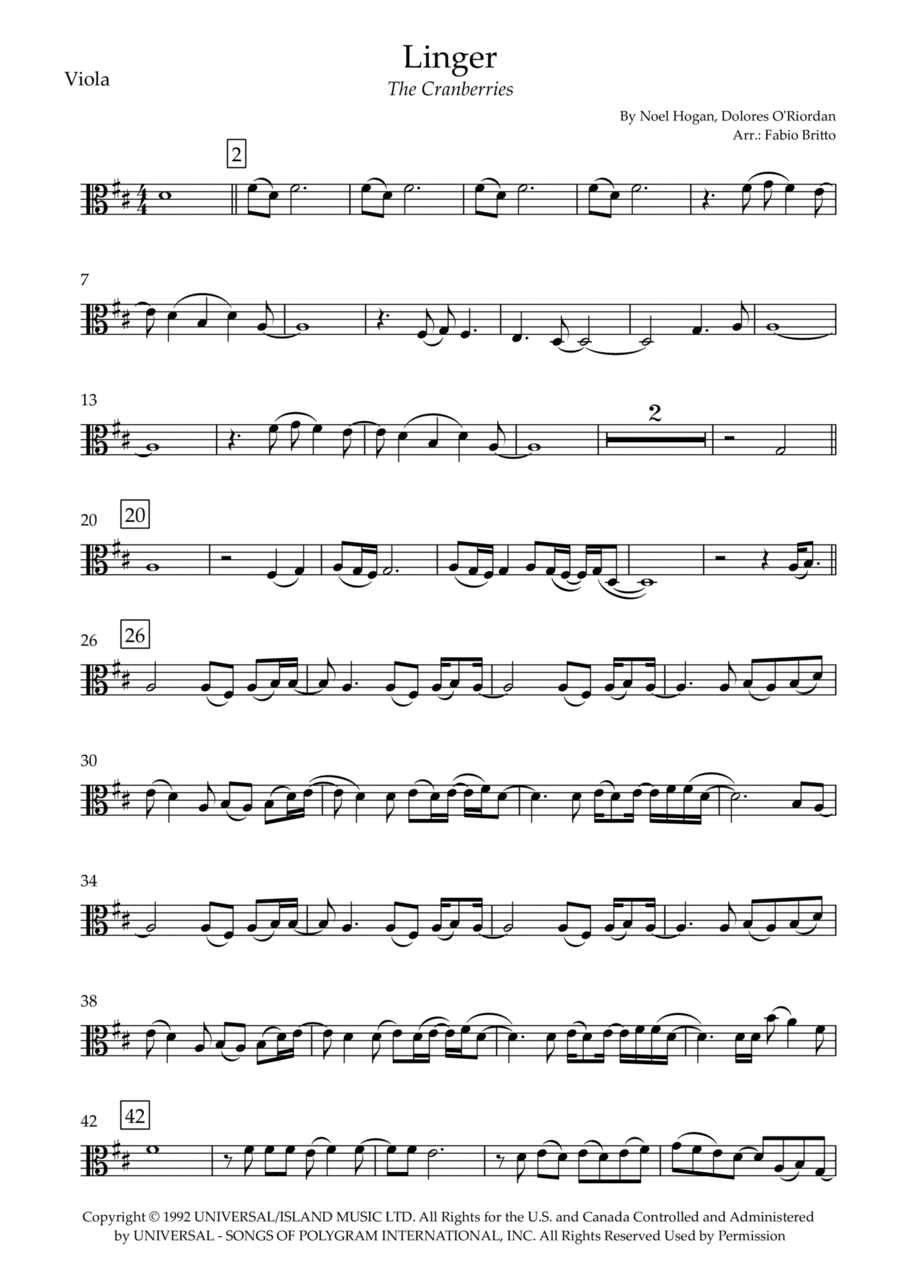 Linger (arr. Fabio Britto)