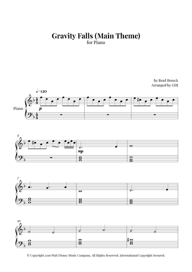Gravity Falls (main Theme) (arr. GDJ)