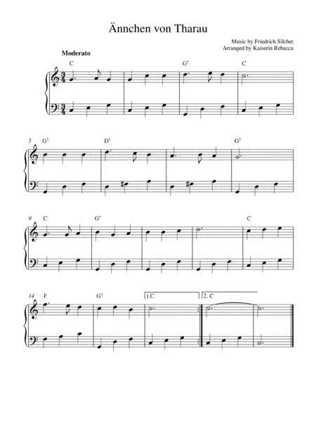 Ännchen von Tharau (arr. Kaiserin Rebecca)