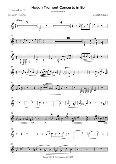 Haydn Trumpet Concerto (Eb trumpet parts) (arr. John Fleming)