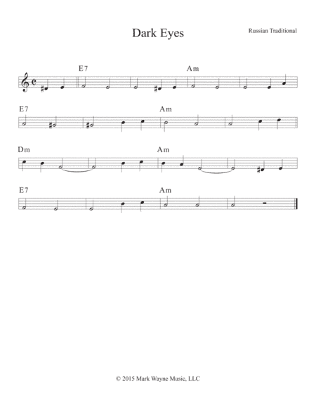 Dark Eyes (arr. Mark Huxhold)