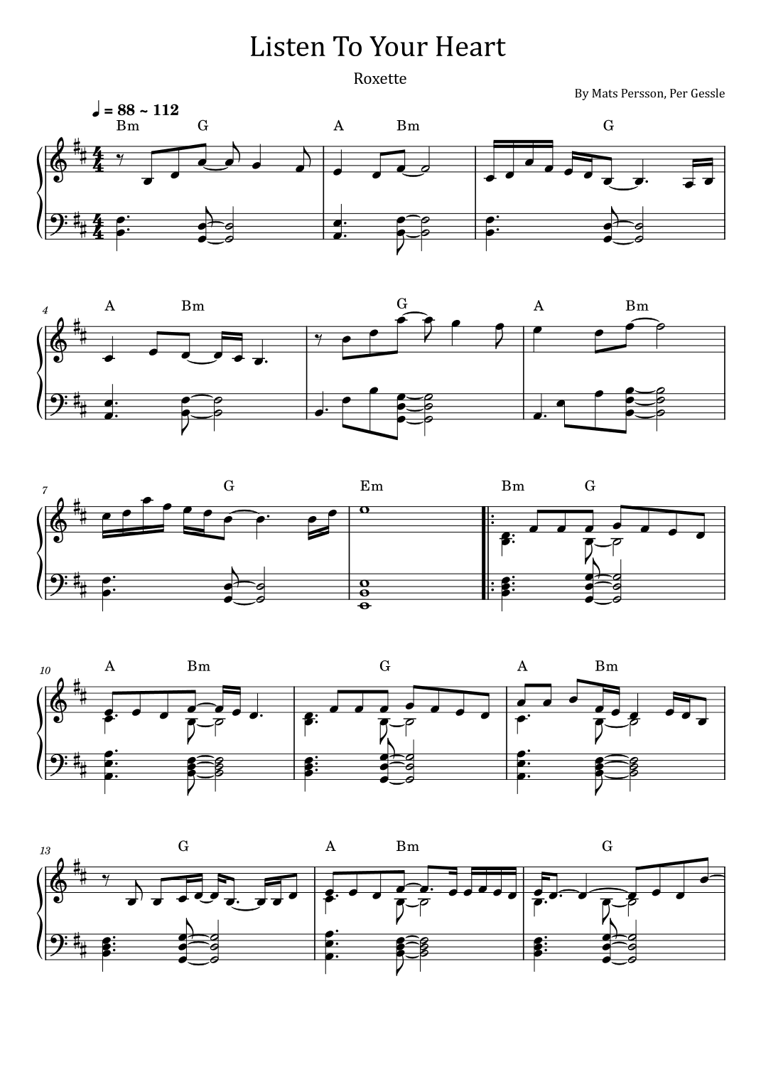 Listen To Your Heart (arr. poon)