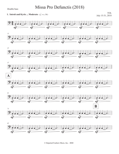 Missa Pro Defunctis (2018) double bass part