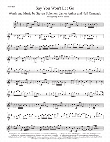 Say You Won't Let Go (arr. Kevin Busse)