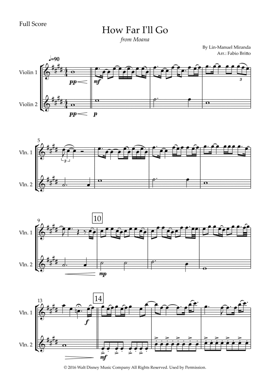 How Far I'll Go (arr. Fabio Britto)