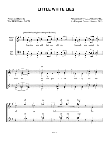 Little White Lies (arr. Adam Reimnitz)