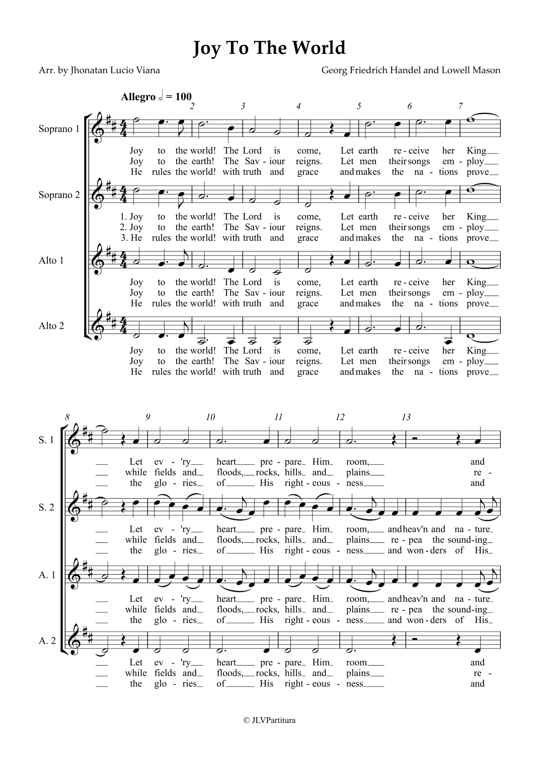 Joy To The World (arr. Lowell Mason)