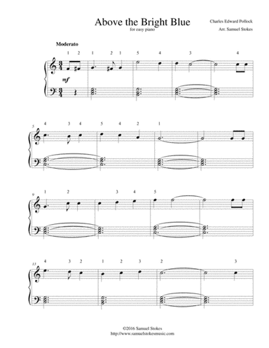 Above the Bright Blue - for easy piano (arr. Samuel Stokes)