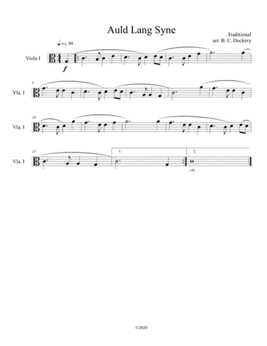 Auld Lang Syne (viola solo) (arr. B. C. Dockery)