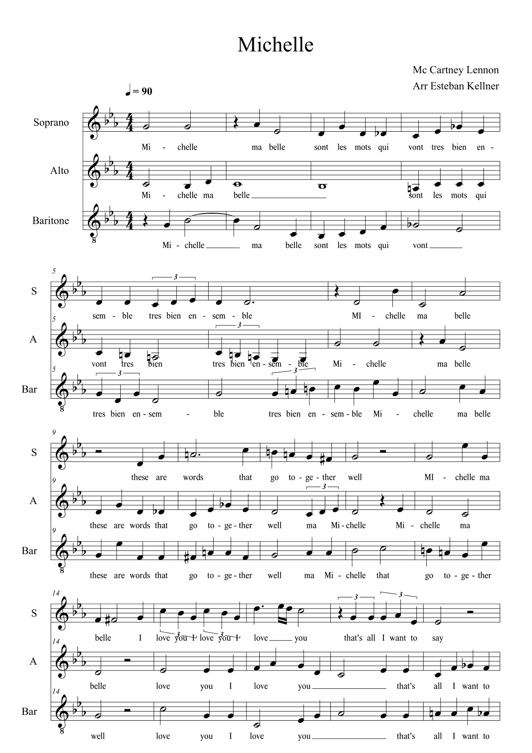 Michelle (arr. Esteban Kellner)