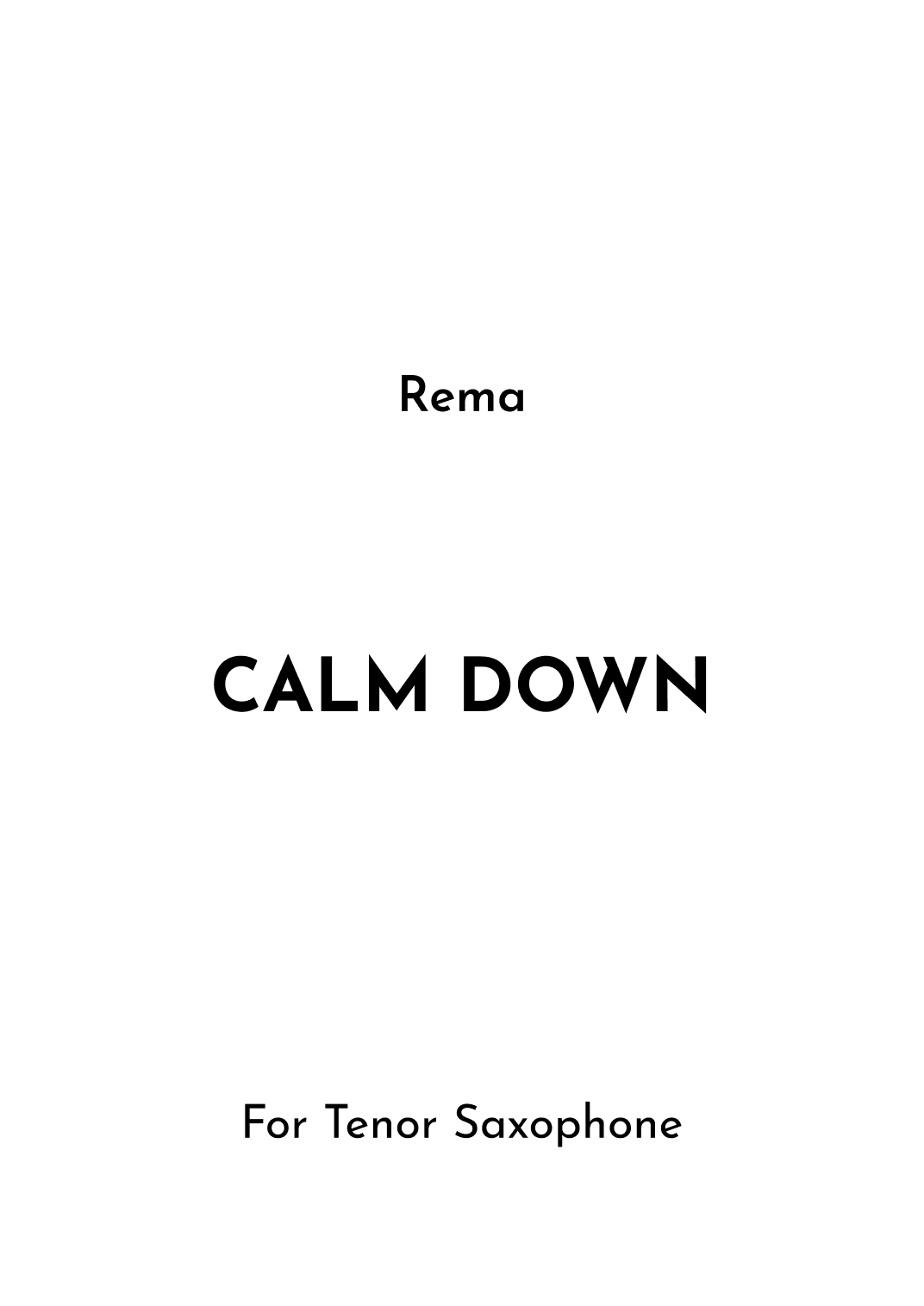 Calm Down (arr. Jireh J.)