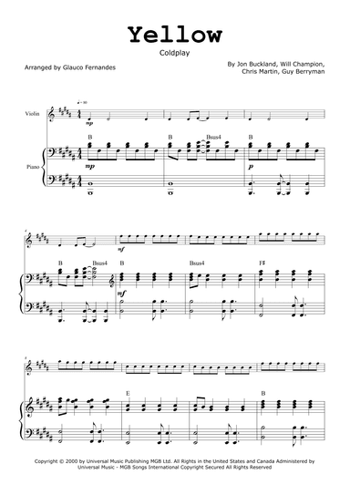 Yellow (arr. Glauco Fernandes)