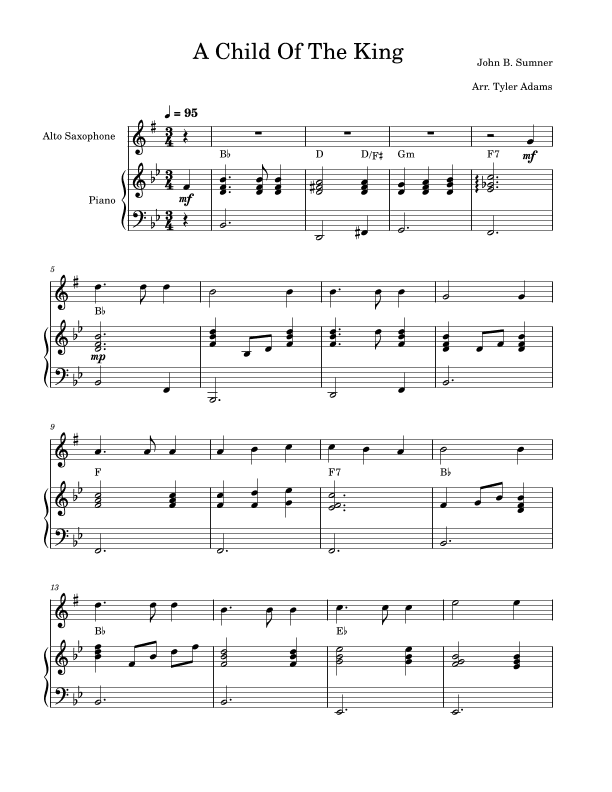 A Child Of The King (arr. Tyler Adams)