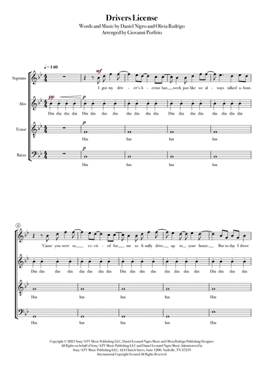 Drivers License (arr. Giovanni Porfirio)
