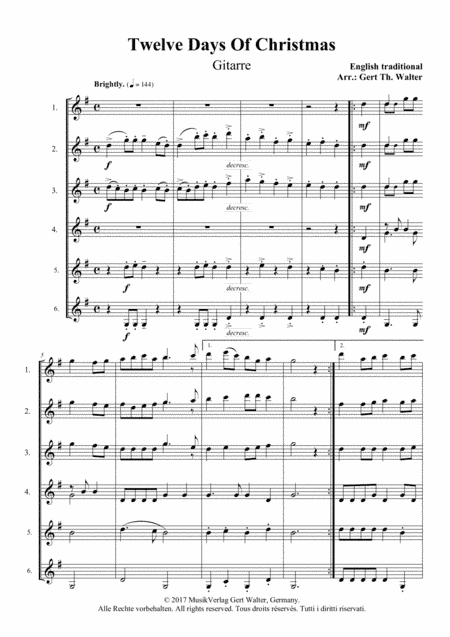Twelve Days Of Christmas (arr. Gert Th. Walter)