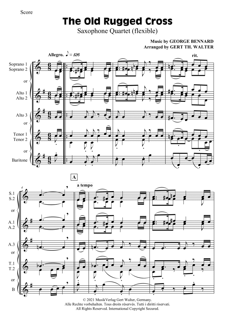 The Old Rugged Cross (arr. Gert Th. Walter)