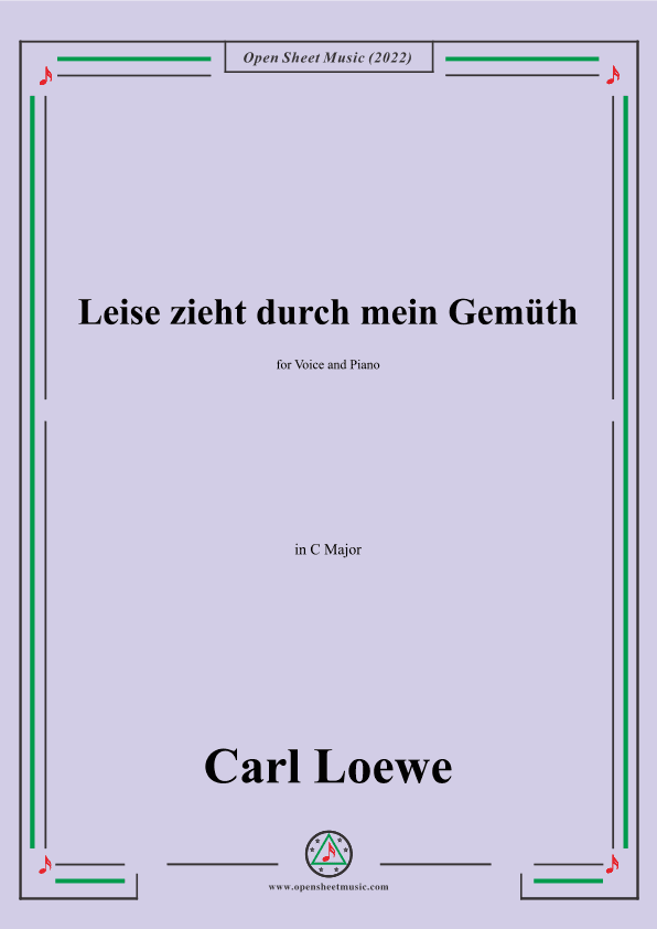 Loewe-Leise zieht durch mein Gemüth,in C Major (arr. OSM Press)
