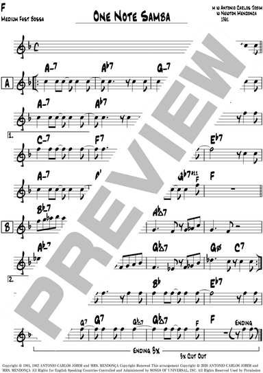 One Note Samba (samba De Uma Nota So) (arr. Jimita)