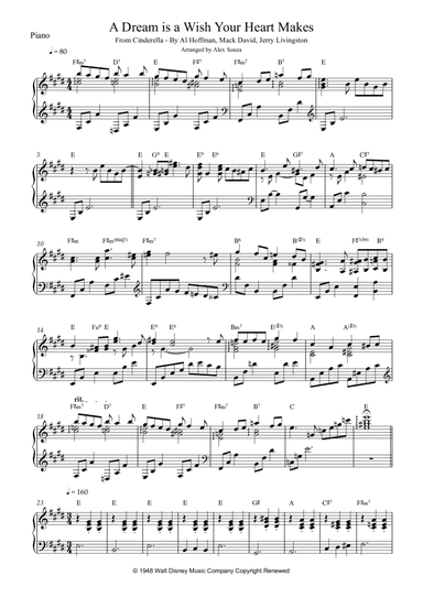 A Dream Is A Wish Your Heart Makes (arr. Alex Souza)