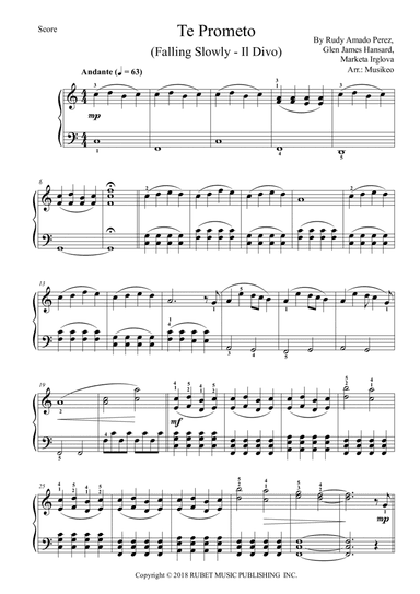 Te Prometo (falling Slowly) (arr. Musikeo)