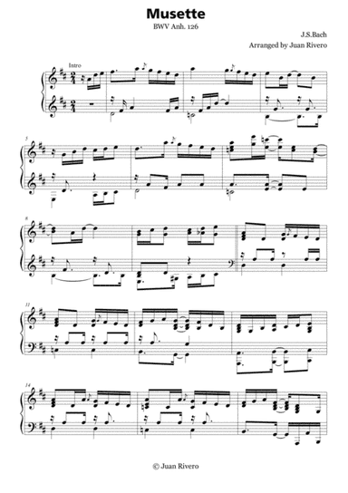 Johann Sebastian Bach - Musette BWV Anh. 126 - Jazz Advanced Intermediate Piano (arr. Juan Rivero)