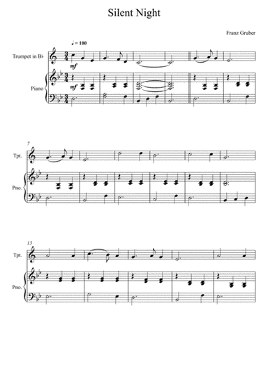 Franz Gruber - Silent Night Bb Key (Trumpet Solo) (arr. André Laitano)