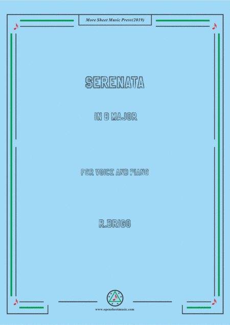 Drigo-Serenata in B Major,for Voice and Piano (arr. MSM)