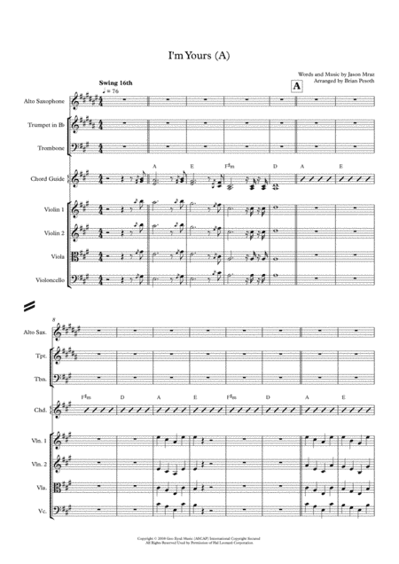 I'm Yours (arr. Brian Pesoth)