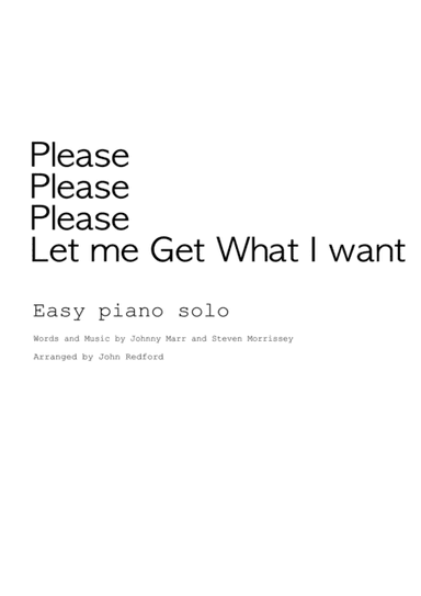 Please, Please, Please, Let Me Get What I Want (arr. John Redford)