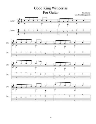 Good King Wenceslas For Guitar (arr. Neal Fitzpatrick)