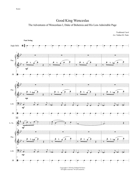 Good King Wenceslas: The Adventures of Wenceslaus I, Duke of Bohemia and His Less Admirable Page (arr. Nathan M. Pontz)