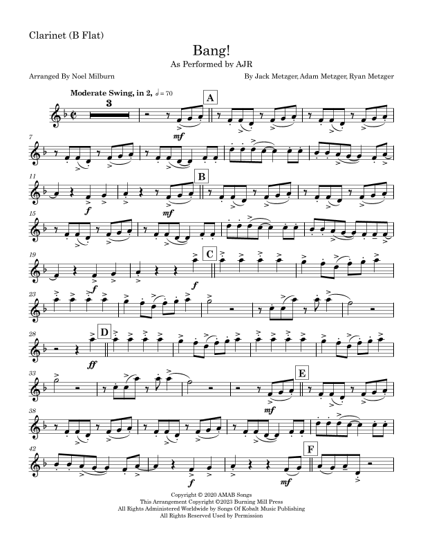 Bang! (arr. Noel Milburn)