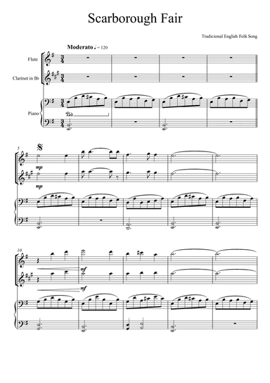 Scarborough Fair -Traditional English Folk Song (Flute and Clarinet Duet) (arr. André Laitano)