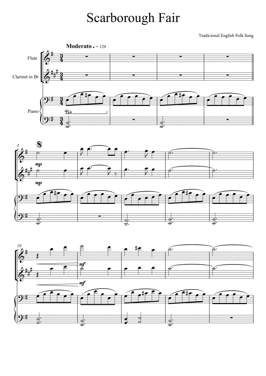 Scarborough Fair -Traditional English Folk Song (Flute and Clarinet Duet) (arr. André Laitano)